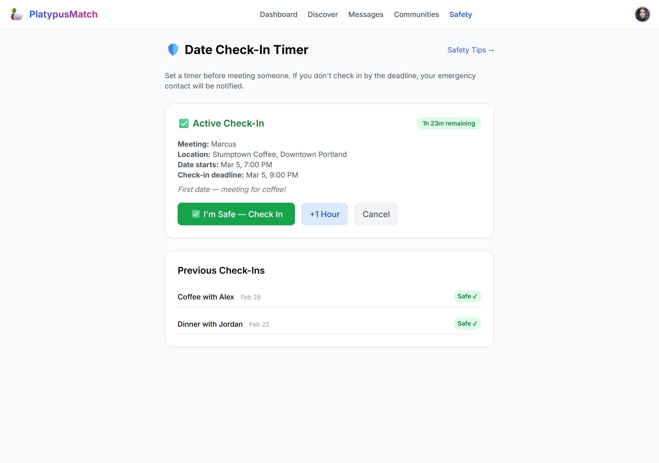 Date Check-In