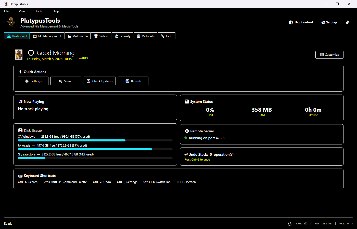 High Contrast Theme